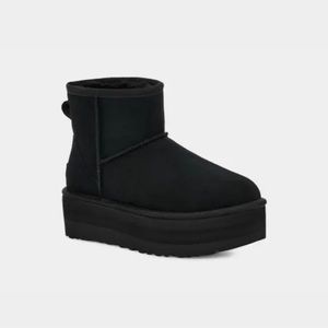 Black platform mini uggs
